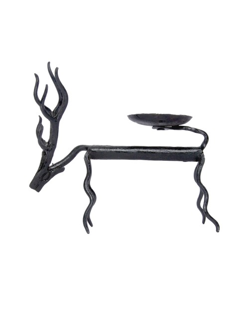 Lootkabazaar Hand Made Iron Metal Animal Deer Sculpture Decorative Candle Stand For Home Decor (SEIADCS021901)
